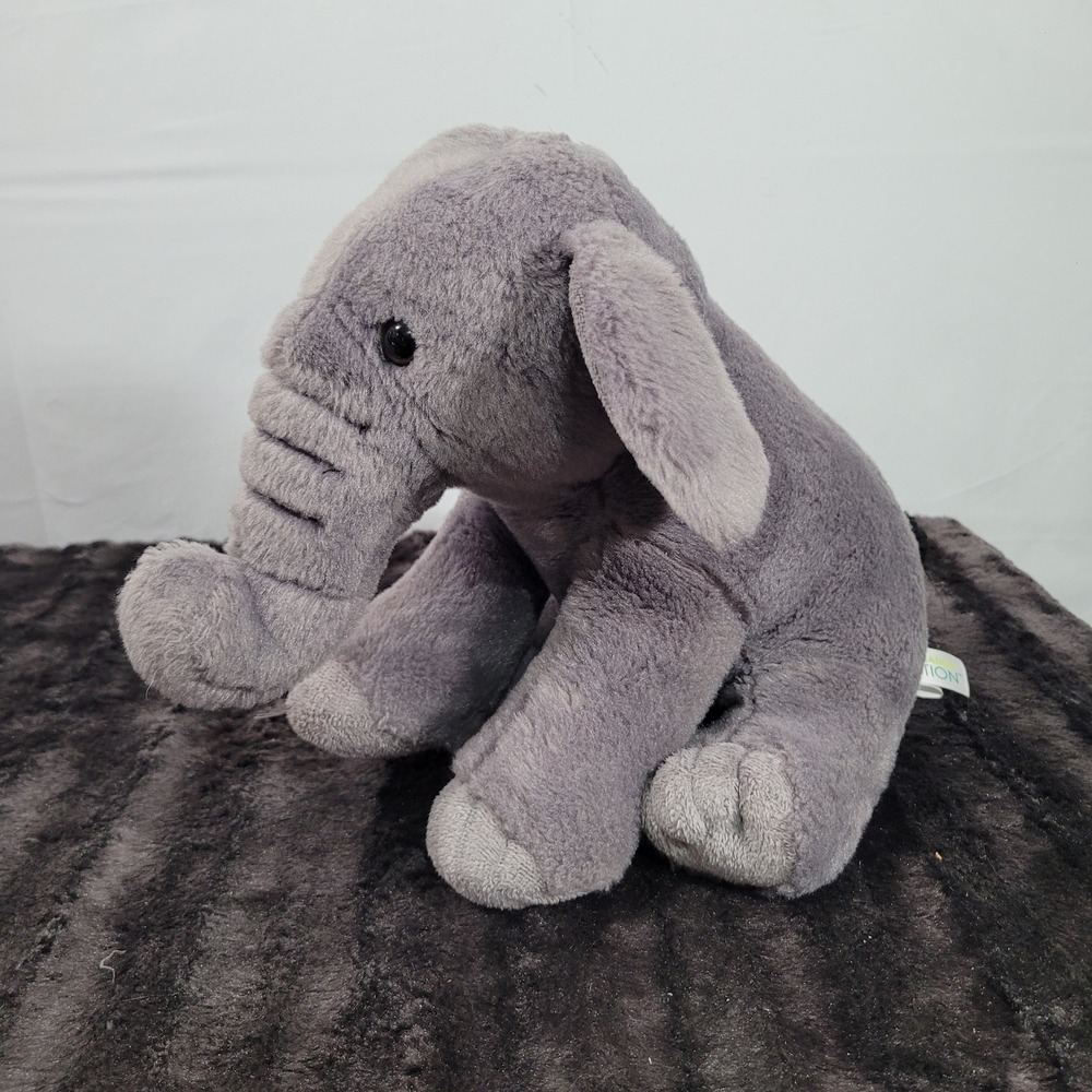 Destination Nation Aurora Elephant Plush Stuffed Animal Grey 10 Inch